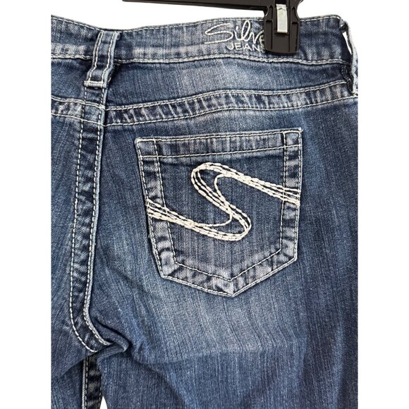 Silver Jeans Aiko Bootcut Womens Jeans W28 L35 Dark Wash Denim 5-Pocket Design - Picture 6 of 7